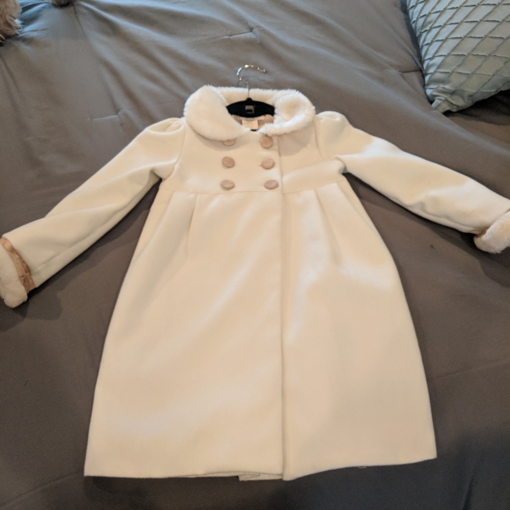Girls white winter coat